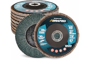 ABRAPRO 10 Pack, 6" x 7/8" Flap Discs,Arbor Size 7/8-inch,T27 Industrial Zirconia Abrasive Grinding Wheel for Metal, Wood, Stainless Steel Finishing, 60 Grit
