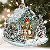 LUCAGIFT Chicken Ornament - Chicken Ornaments for Christmas Tree, Farm Kitchen Ornaments - Chickens Gifts for Women, Men, Lady, Mom, Farmers - Gifts for Animals Lovers - Acrylic Christmas Ornament