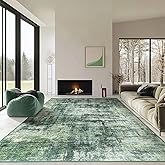 8x10 Rugs for Living Room, Large Green Carpet Modern Abstract Area Rug Machine Washable Soft Anti-Skid Non-Shedding Floor Carpet for Dining Room Home Office Decor