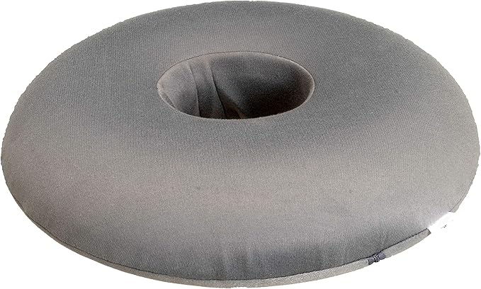 Renewa Donut pillow Premium Orthopedic High Density coccydynia pillow Seat Cushion Relieves Piles, Lower Back Pain, Coccyx, Sciatica used in Office Chairs, Car Seat (Black)