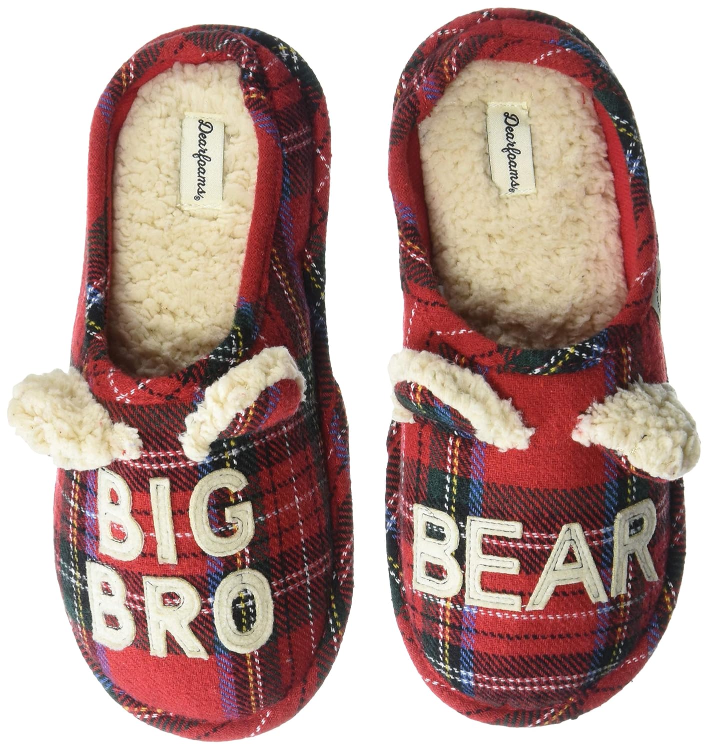 baby bear plaid slippers