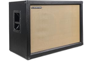 Sound Town 2 x 12" Guitar Speaker Cabinet, Birch Plywood, Black Tolex, Wheat Cloth Grille (GUC212BK)