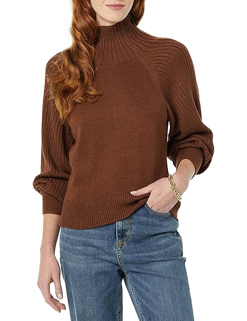 Daily Ritual Women's Plus Size Ultra Soft Oversized Cropped Cocoon Sweater Sweater, Chocolate Heather, 3X
