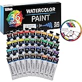 U.S. Art Supply Professional 36 Color Set of Watercolor Paint in Large 18ml Tubes - Vivid Colors Kit for Artists, Students, B