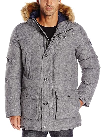 tommy hilfiger men's arctic cloth full length quilted snorkel jacket