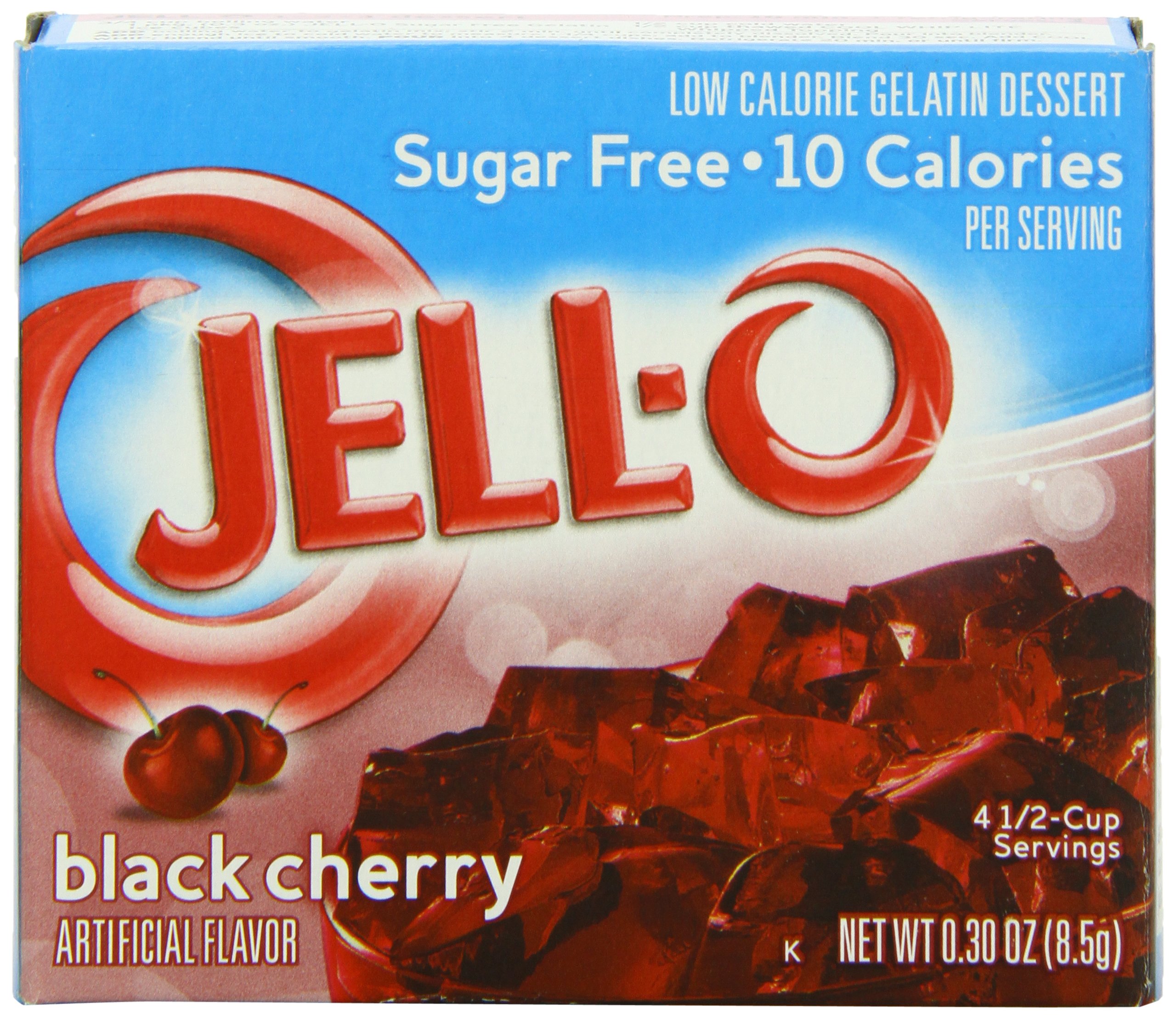 JellO SugarFree Gelatin Dessert, Cherry, 0.30Ounce