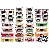 Skroam 72 piece Food Storage Containers Set with Airtight Lids (36 Containers & 36 Lids), Plastic Leak-Proof Kitchen Storage Containers for Pantry Organizers and storage - Meal Prep, Lunch Containers