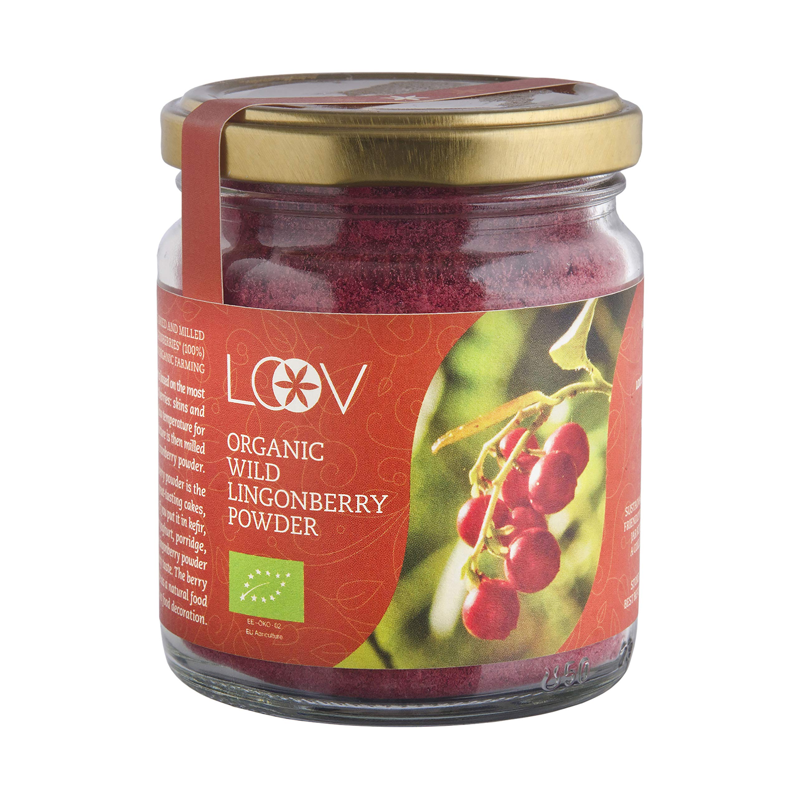 LOOV Wild Organic Lingonberry Powder (Pomace Powder), 100 g, Made from