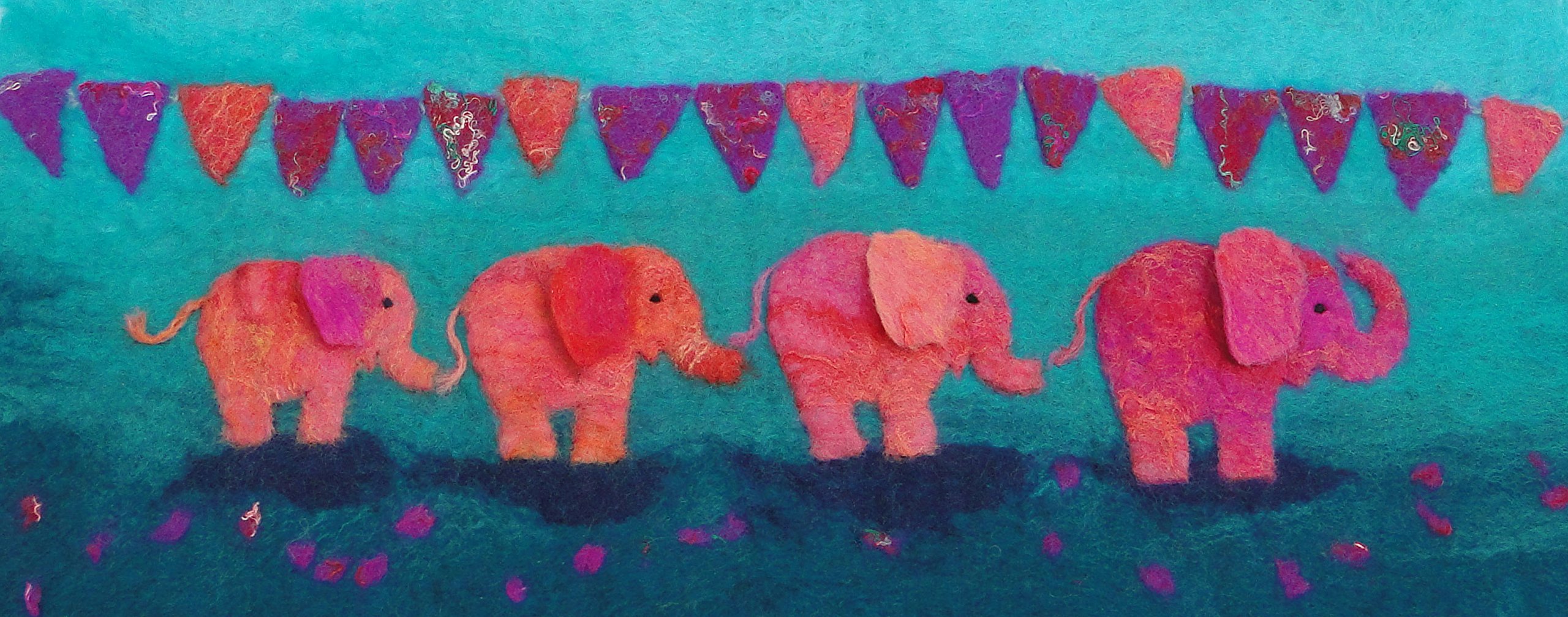 Artfelt Elephant Picture Felt kit- a Carefully Designed Felting kit to Make Elephant Pictures.