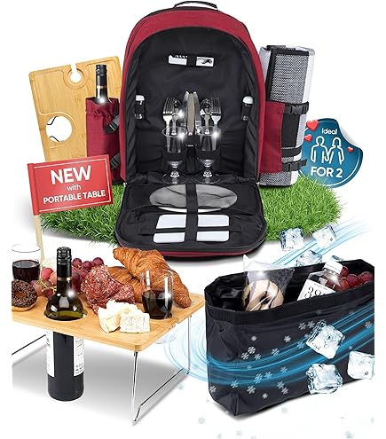 Dark Green Picnic At Ascot Backpack For 4 Place Setting 710iCYUtA7L._AC_UF350,  main image 4