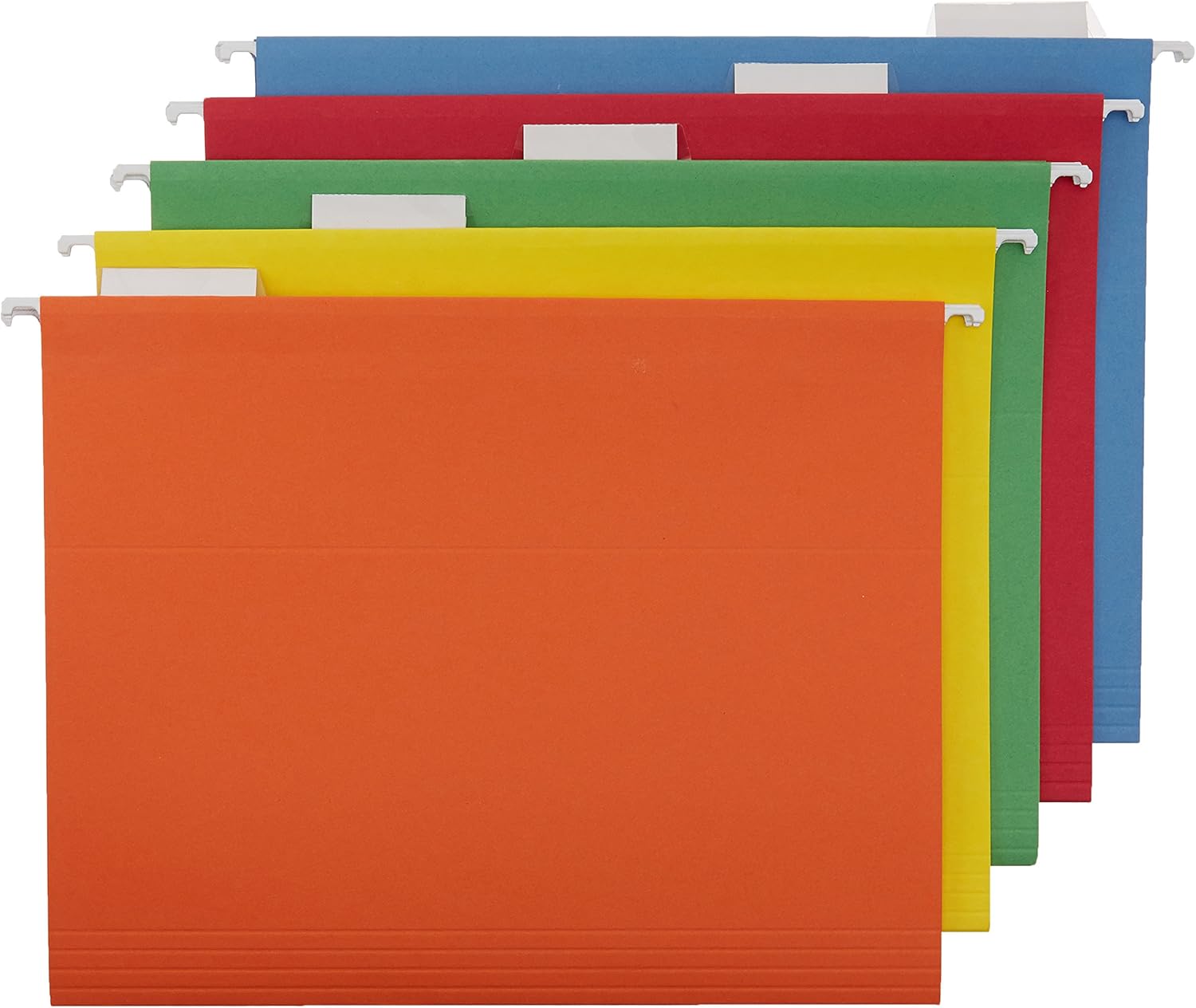 Basics Hanging Organizer File Folders - Letter Size, Assorted Colors, 25-Pack : Office Products