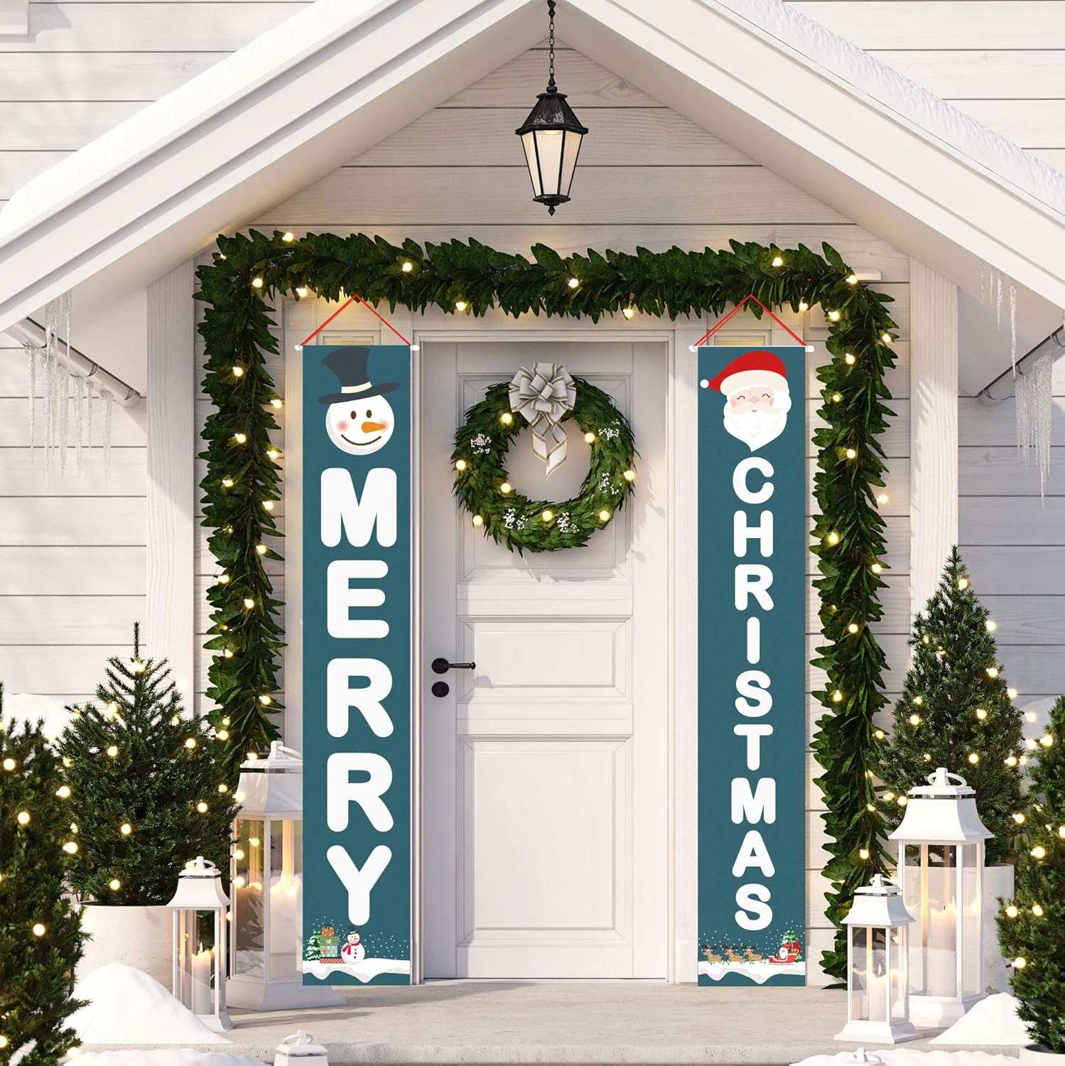 Giakool Christmas Decorations Outdoor Xmas Large Merry Christmas Door Banner Signs Wall Decor for Store, Garage, Office and Yard