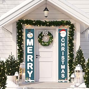 Giakool Christmas Decorations Outdoor Xmas Large Merry Christmas Door Banner Signs Wall Decor for Store, Garage, Office and Yard