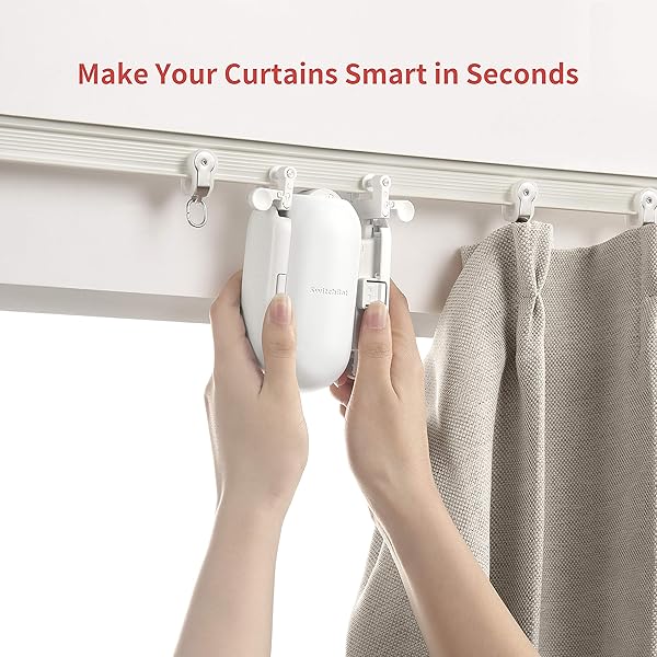 SwitchBot Curtain Smart Electric Motor   Wireless App or Automate Timer Control Add Hub MiniPlus Compatible with Alexa Google Home HomePod IFTTT I Rai White