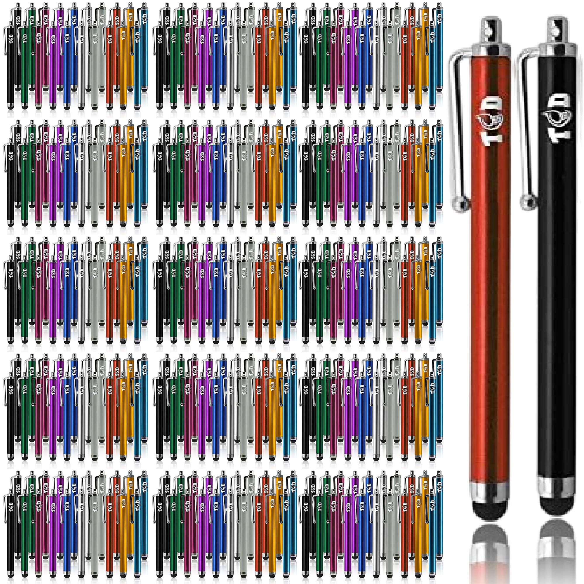 TCD 300 Pack Stylus Pen for iPad, High Precision Universal Capacitive Bulk Digital Stylus Pen – Compatible w/iPhone, Tablet, Touchscreen Laptop – Rubber Tip Styluses for All Touch Screen Device, Multi