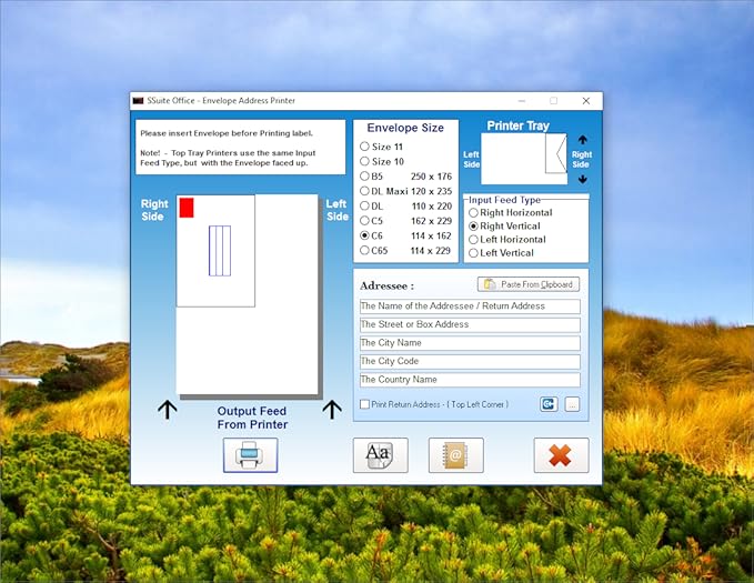 ssuite envelope printer