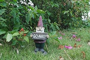 Hi- Line Gift 75616-N Gnome Holds Go Away Sign