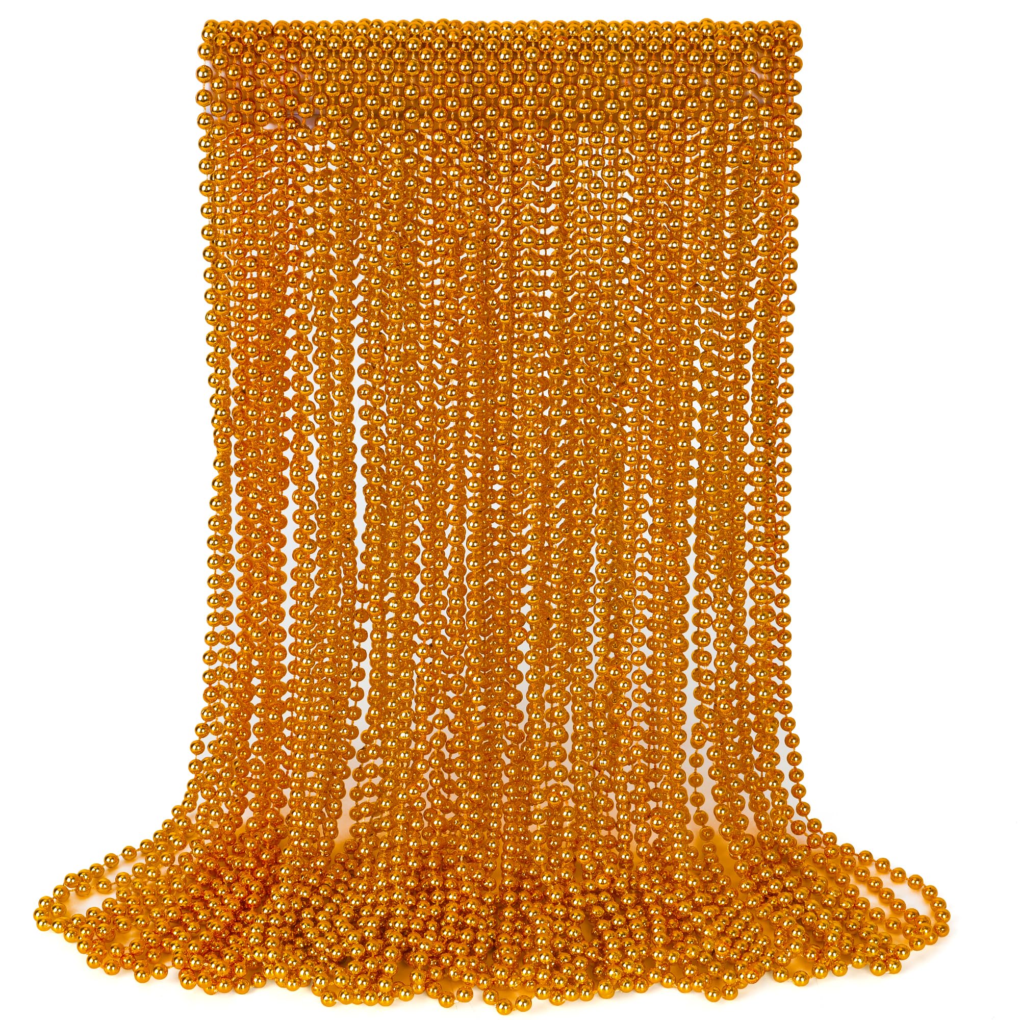 EOBOH 30PCS Orange Bead Necklace, 6mm Bead Necklaces Party Favors, 33" Mardi Gras Beads Party Parade Accessories, Festival Party Supplies for Halloween Wedding Holiday Celebrations Decorations