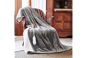 Heated Blanket 50''x60''-Soft and Comfortable Electric Throw,5 Heat Settings and 3H Auto Shut-Off Heating Blanket ETL&FCC Cer