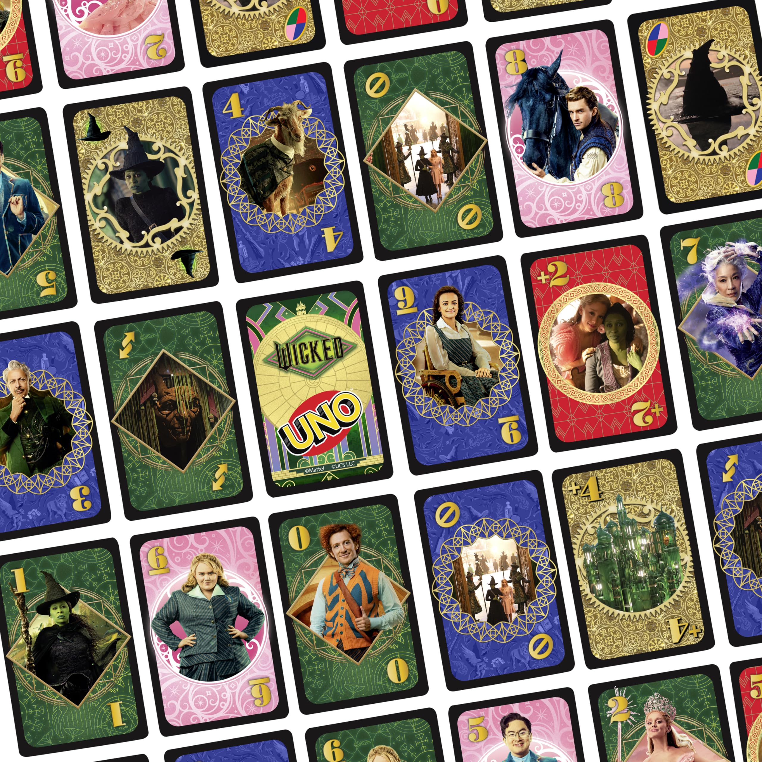 Mattel Games UNO Wicked Card Game for Kid, Adult & Family Nights, Parties, Travel & Camping, Inspired by The Movie