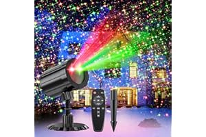 Christmas Projector Lights Outdoor, BINKBANG Red & Green Christmas Light Projector with Remote & Timer, IP65 Waterproof Outdoor Holiday Decoration Light for Party, Yard & Patio