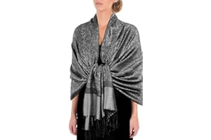 Sakkas Two Tone Vintage Jacquard Paisley Pashmina Shawl Wrap Scarf Stole