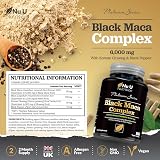Nu U Nutrition Black Maca Root 6000mg 180 Veg Capsules UK Made view 4