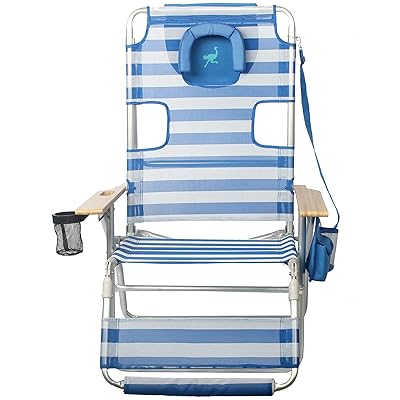 ostrich chaise lounge blue and white striped