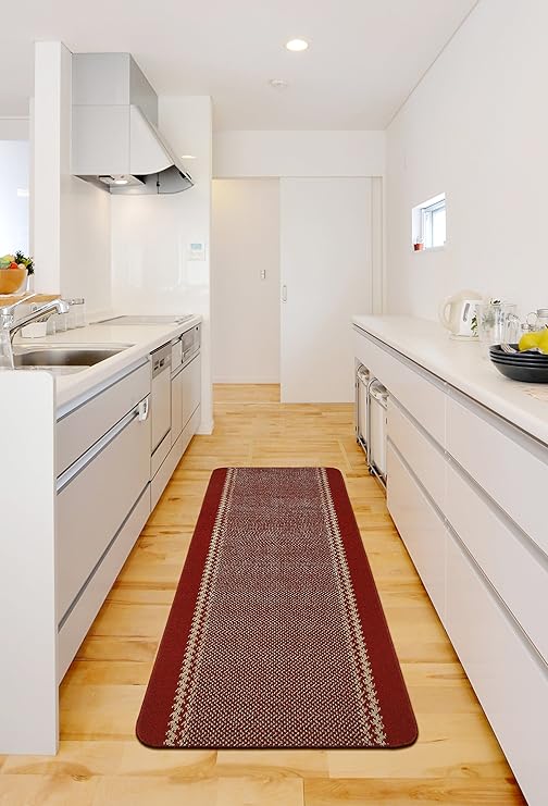 William Armes Kilkis Washable Kitchen Rug, Red, 180 x 67 cm Amazon.co