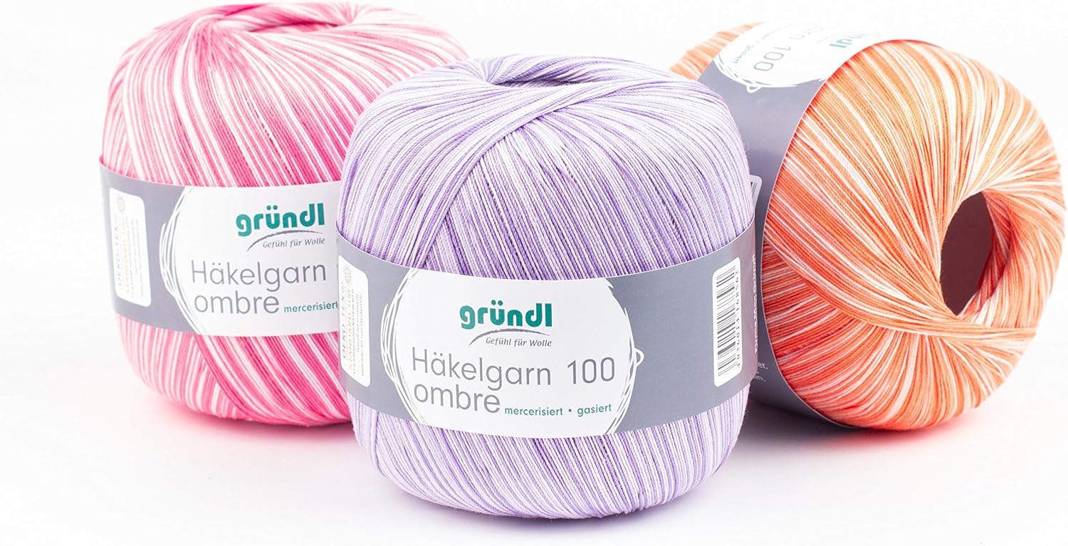 Gründl Ombre Crochet Yarn Value Pack 6 Balls of 100 g Cotton Orange 30 x 21 x 11 cm - Image 5