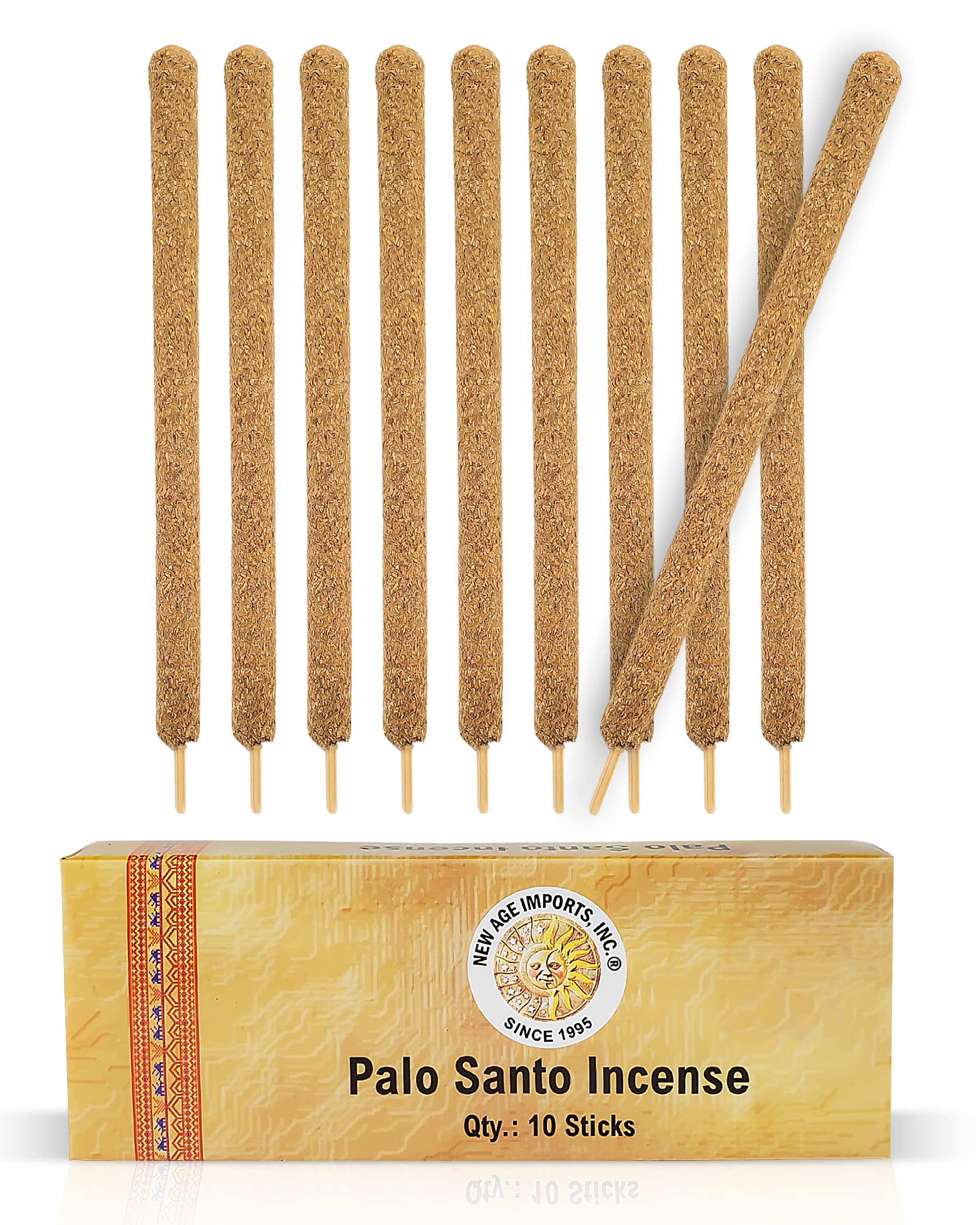 New Age Imports, Inc.® ~ Premium Palo Santo Holy Wood 3-4" Inches Size Hand Rolled Incense Sticks from Peru. Great for Meditation, Smudging Insenses, Spiritual Cleansing Inscent (10 Sticks Pack)