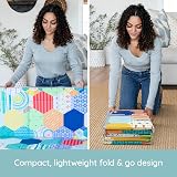 Infantino Foldable Soft Foam Play Mat Baby Tummy Time Floor Mat Multi-Coloured view 2