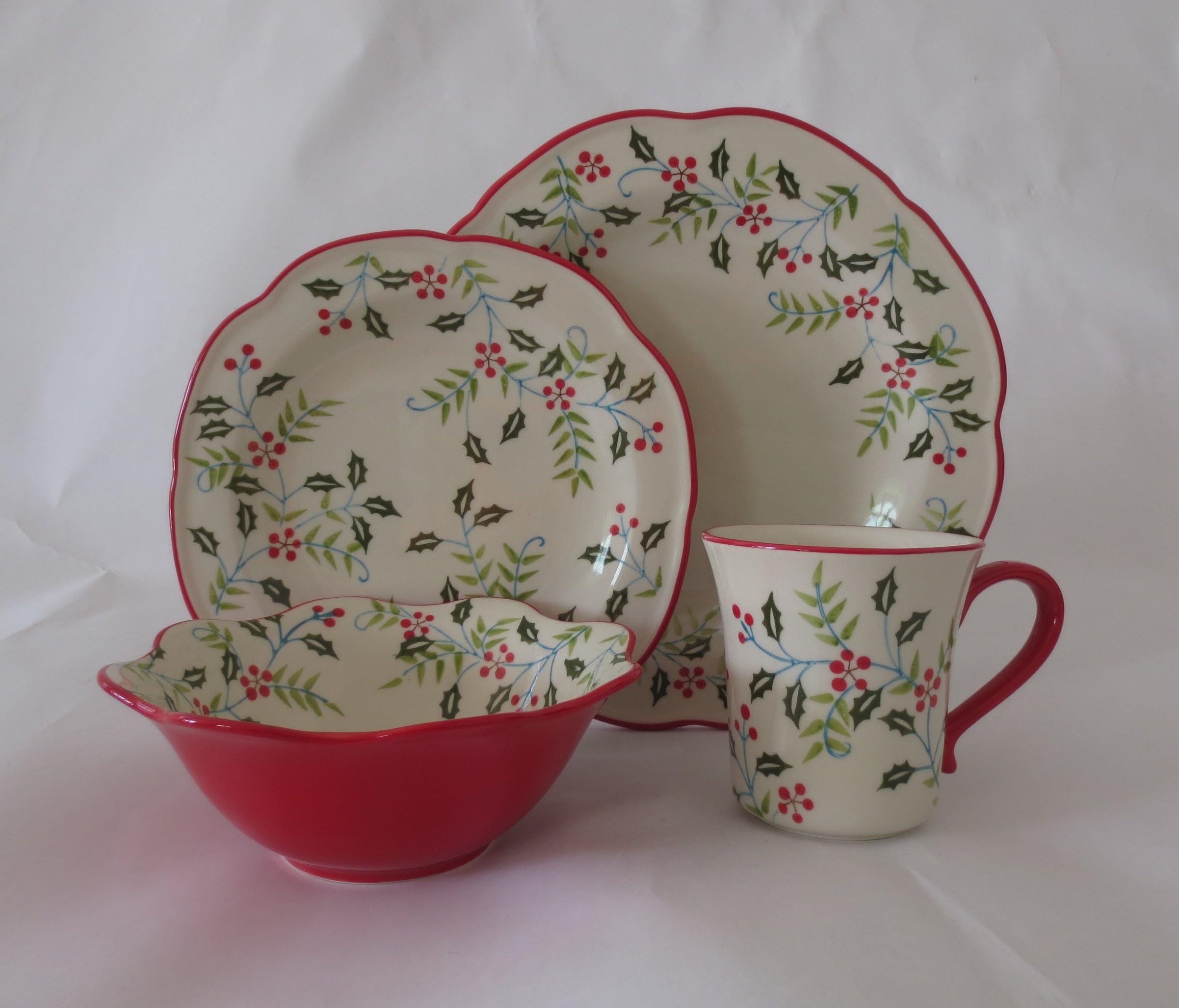 LG Stylish 16-piece Dinnerware Set Christmas Flower