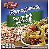 Lipton Recipe Secrets Soup and Dip Mix For a Delicious Meal Savory Herb with Garlic Great With Your Favorite Recipes, Dip or 