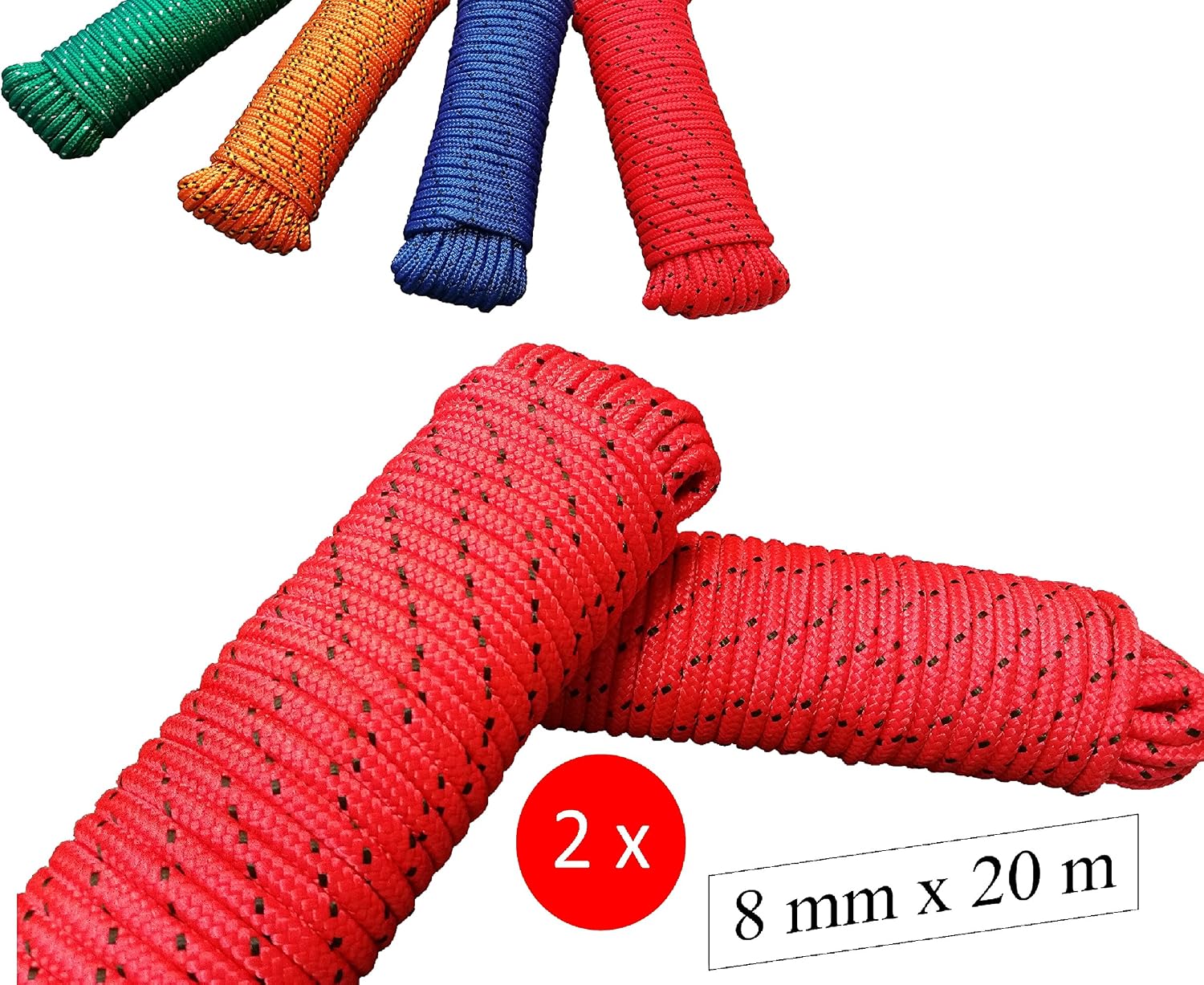Rope 8 mm x 20 m, Polypropylene (PP) Rope, Mooring Rope, General Purpose Rope, Tethering Rope, Garden Rope, for Outdoor Use - Image 5
