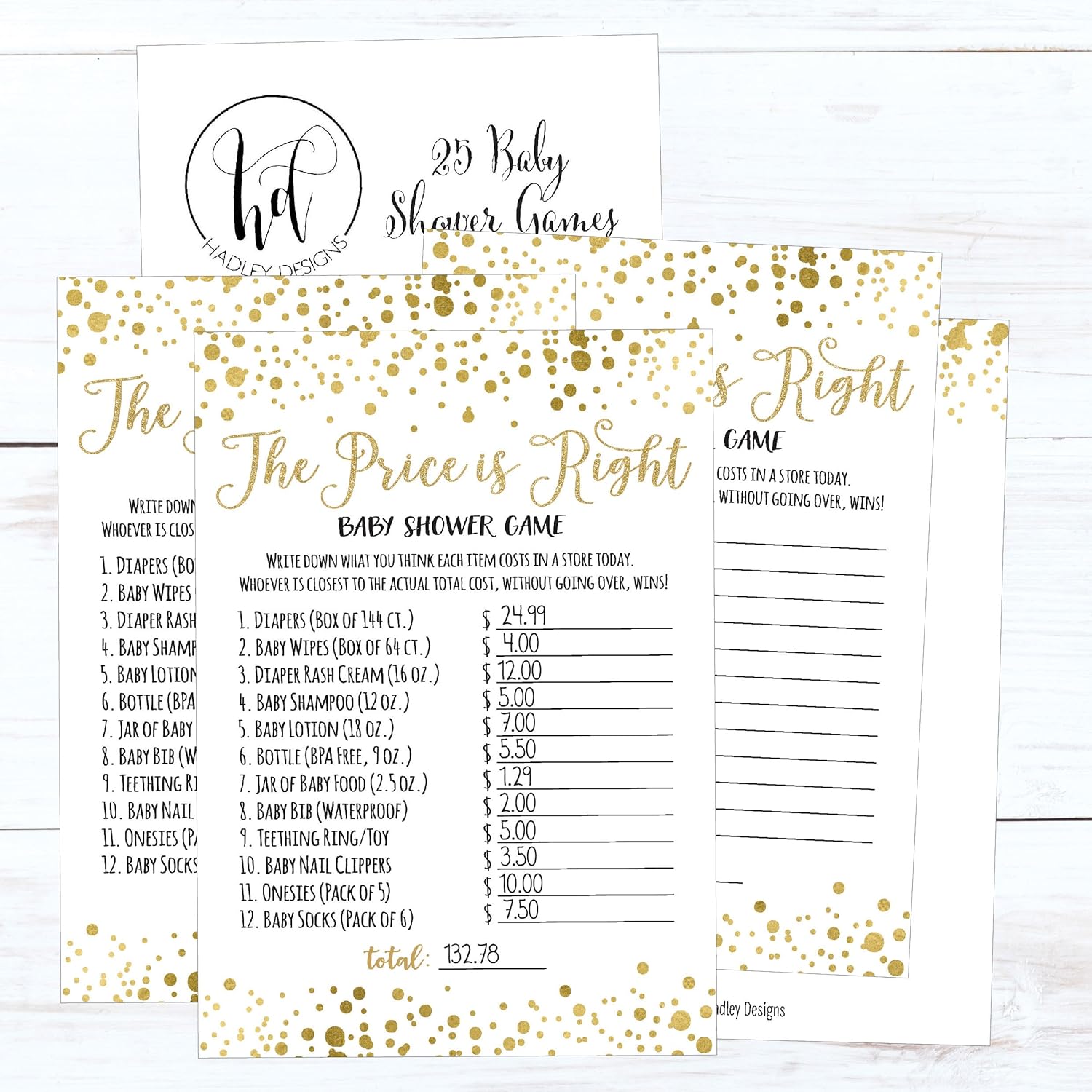 Amazoncom 25 Gold Guess If The Price Is Right Baby Shower Game Ideas For Boys Girls Fun Party Activities Card Cute Best Gender Neutral Reveal Guessing Funny Question Bundle Pack For Couples