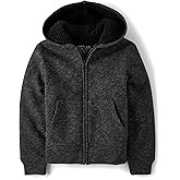 The Children's Place boys Long Sleeve, Sherpa Lined, Zip-front Hoodie Sweatshirt