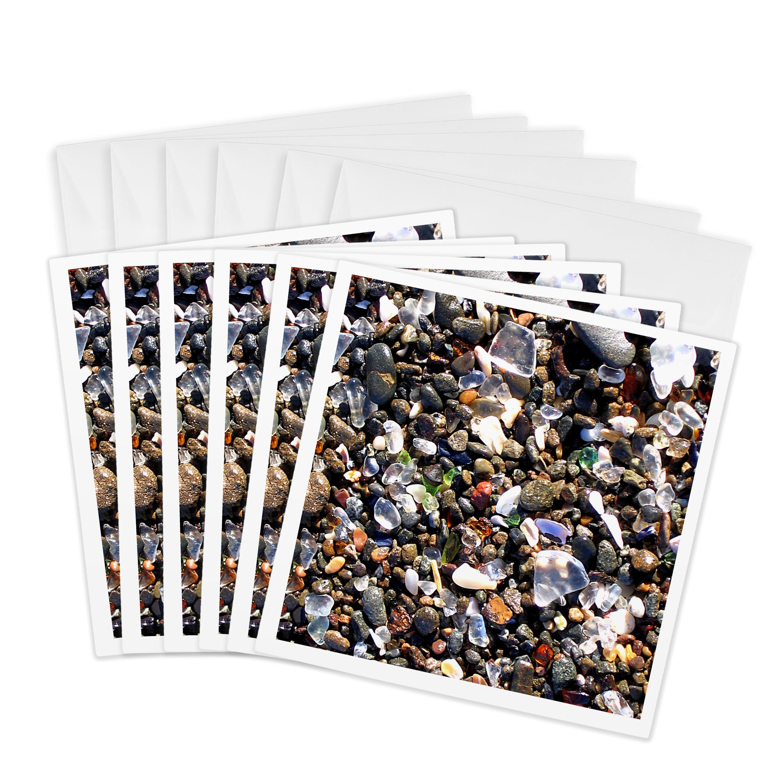 3dRose gc_22762_1 6 x 6-Inch "Glass Beach" Greeting Card (Pack of 6)