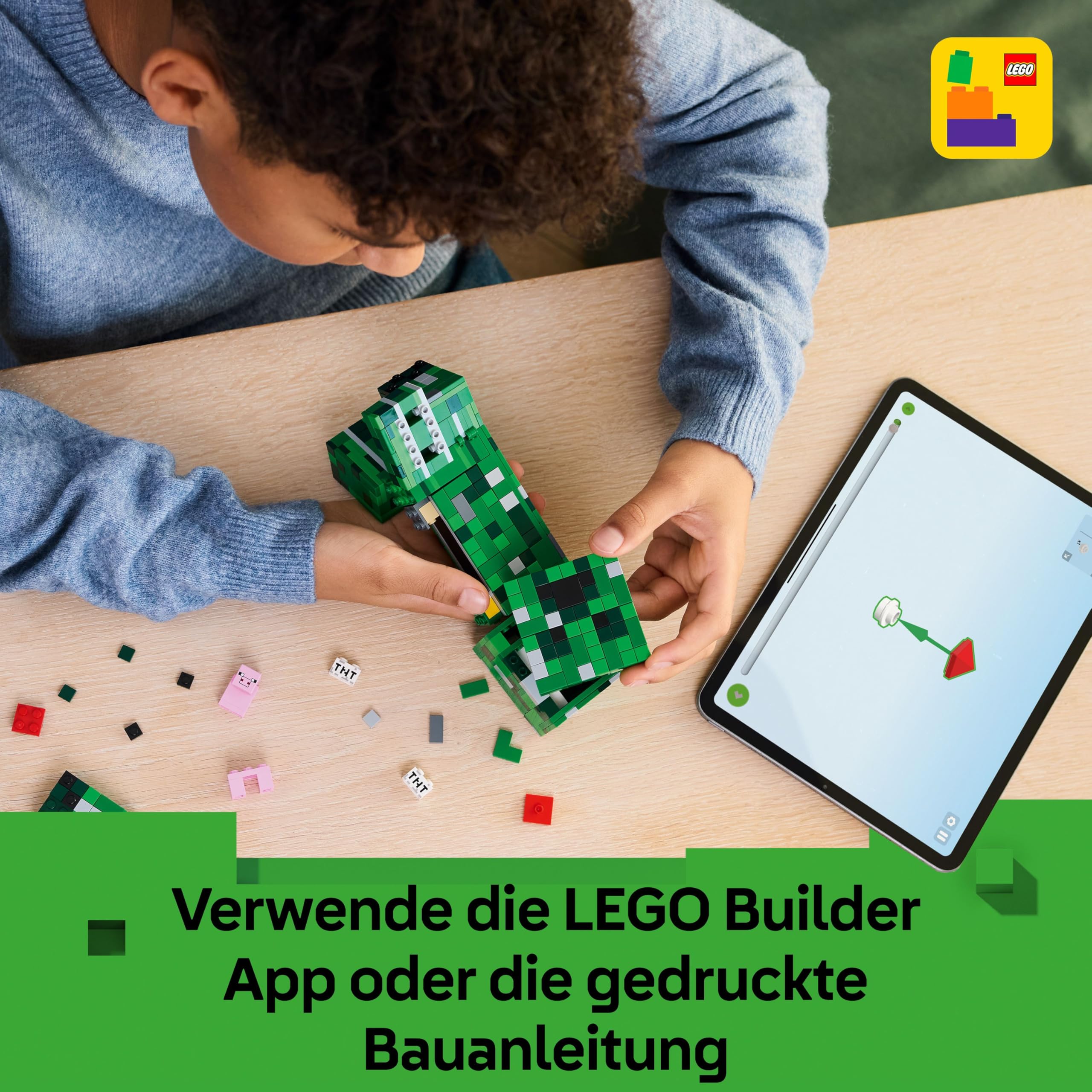 LEGO Minecraft Der Creeper - Gamer Spielzeug -Bewegliche Actionfigur - Interaktives Spielset mit TNT-Element - Kinder DIY Deko - Gaming Geschenk für Jungen, Mädchen & Teenager ab 10 Jahren - 21276 7