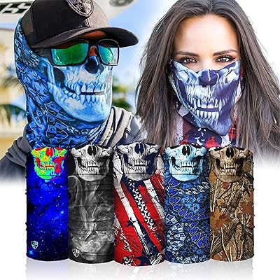 S A - UV Face Shield 5 Pack - Multipurpose Neck Gaiter, Balaclava, Elastic Face Mask for Men and Women