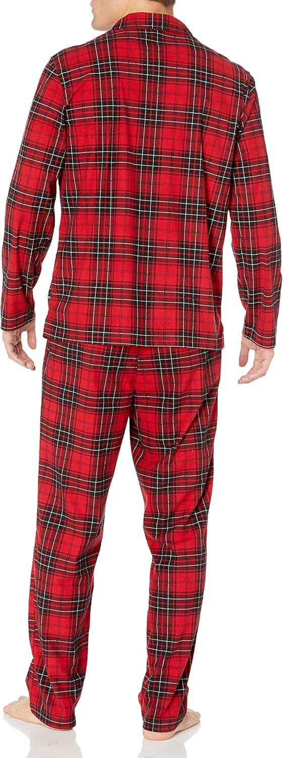 Nautica Men's Cozy Fleece Plaid Pajama Set at  Men’s Clothing store