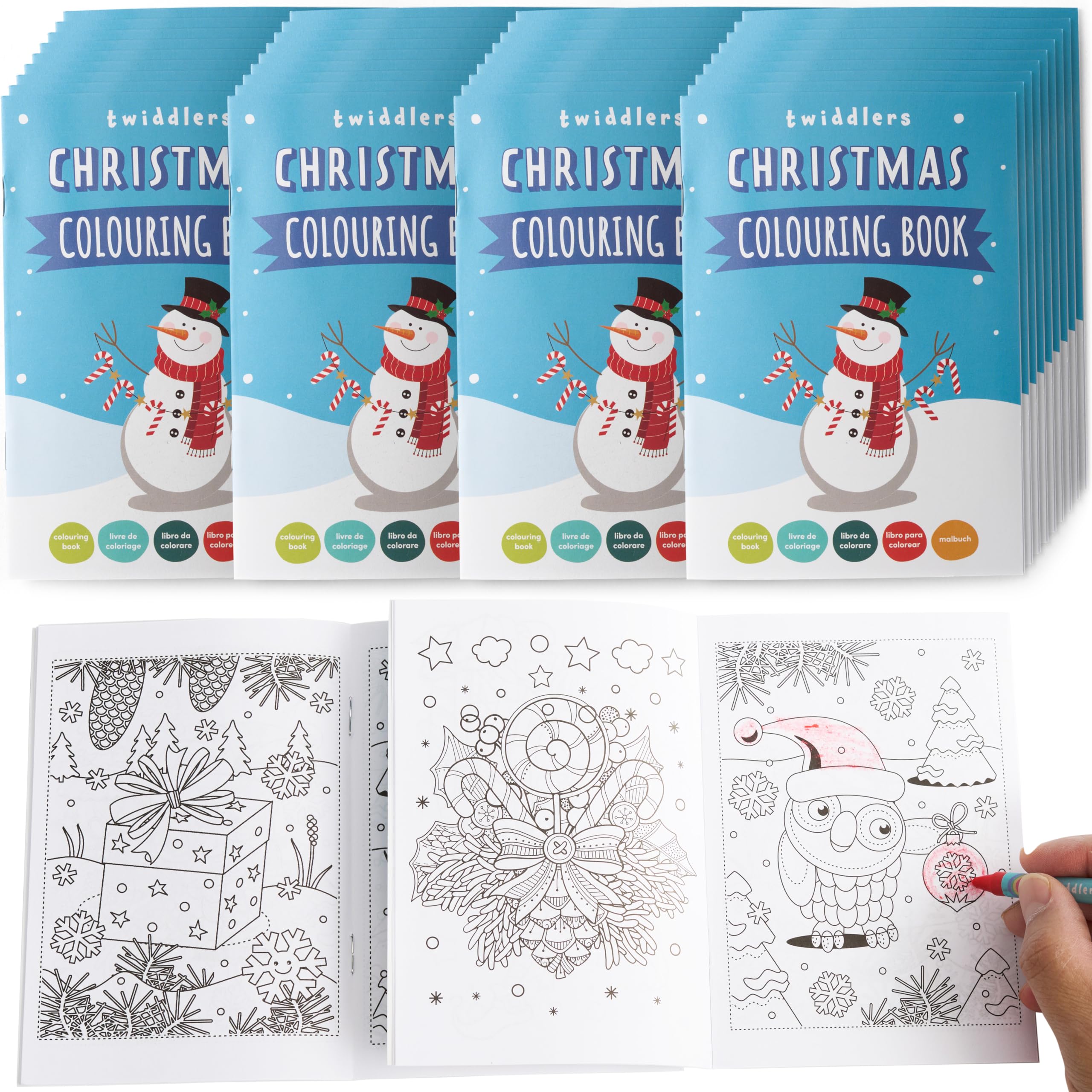 THE TWIDDLERS 36 Mini Christmas Colouring Books for Kids, A6 Size - Great as Art Activity Favours, Xmas Stocking Fillers, Party Bag Fillers for Kids, Christmas Classroom Prizes — image 1