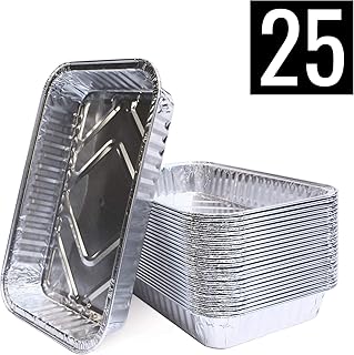 Mamatura Aluschalen | 25 Stück | Passend für Landmann Pantera | 21 x 14 cm, 680 ml | Alu-Tropfschalen, Grillschalen