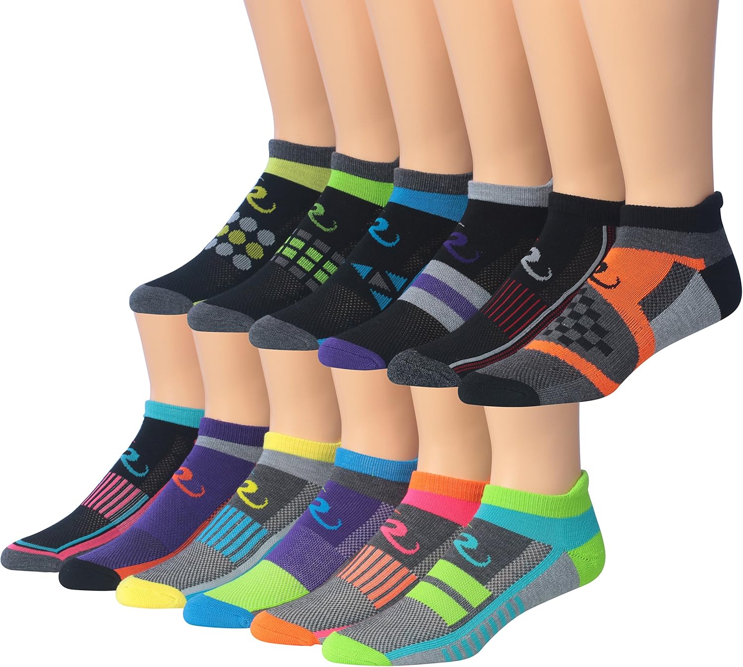 Ronnox Men's 12-Pairs Low Cut Running & Athletic Performance Tab Socks: Clothing