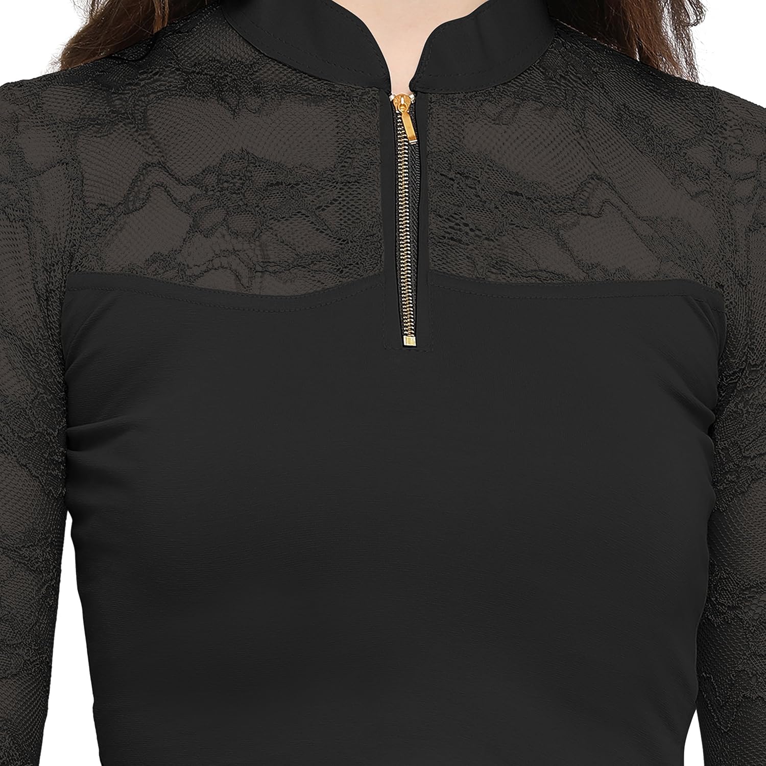 janasya women's cotton lycra stretchable readymade blouse (bl029-78black)