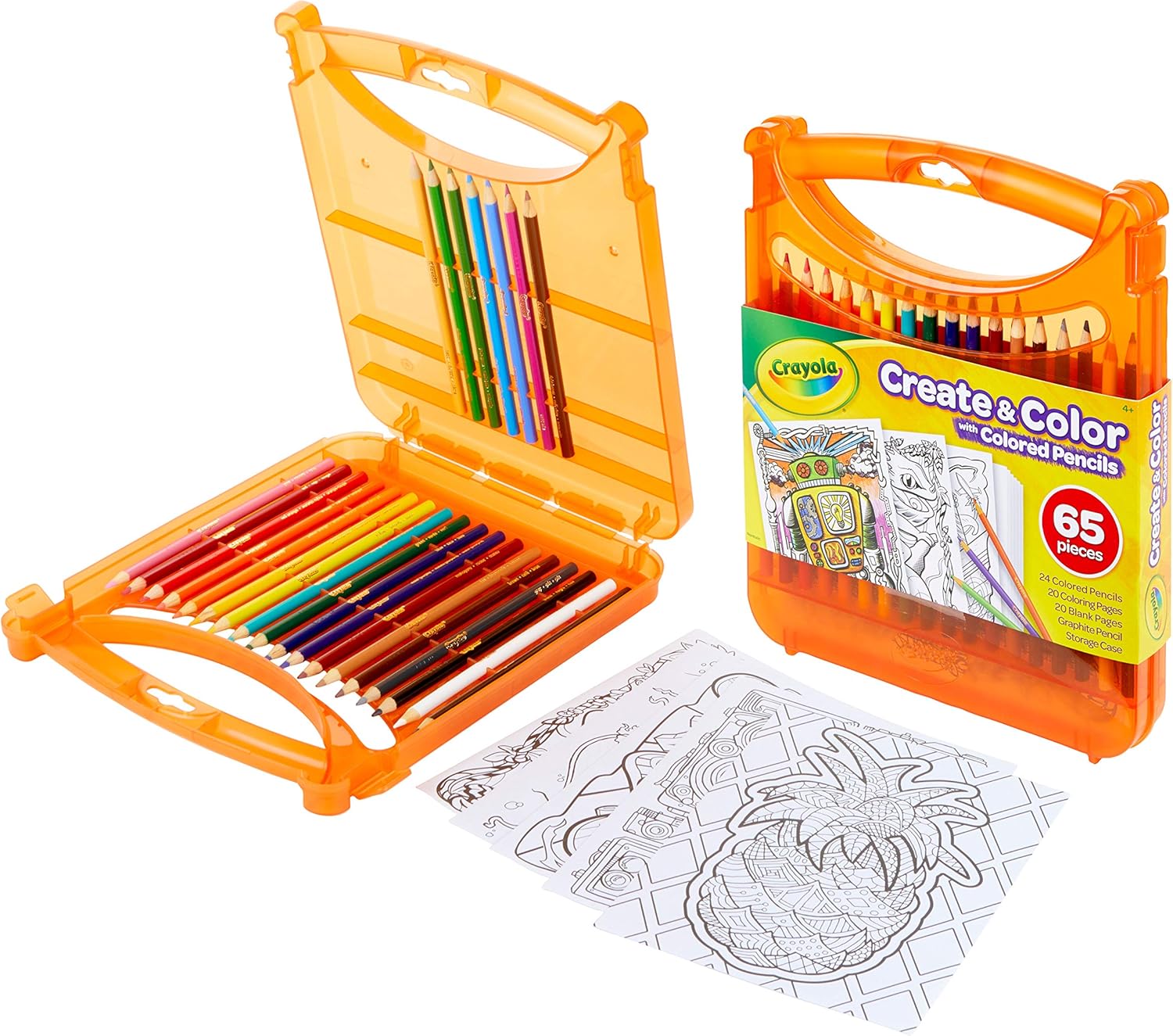 Crayola Create & Color with Colored Pencils, Travel Art Set, Great for Kids, Ages 4, 5, 6, 7, 8: Toys & Games