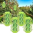 Sancodee 4 Pack Upgraded Wasp Trap Outdoor Hanging, Carpenter Bee and Hornet Catcher, Reusable Yellow Jacket Trap with Bait Reservoir, Bee Killer and Wasp Catcher for Outside (Green)