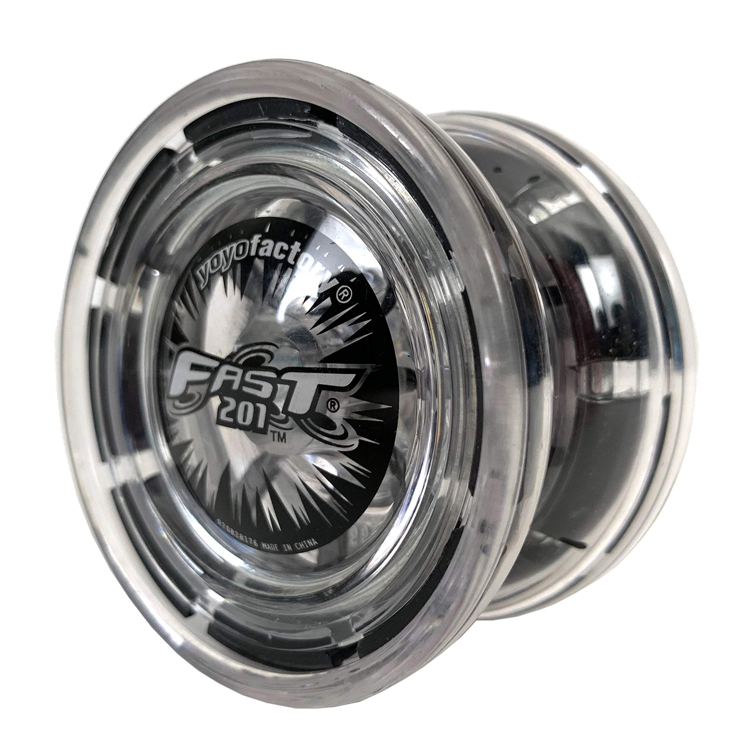 YoyoFactory FAST 201 Yo-Yo – Black (Ideal for beginners, Modern Performance YoYo, Metal Bearings, Free Styles Yoyoing Tricks, Cord and Instructions Included)