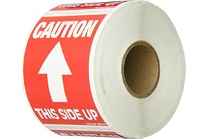Tape Logic Aviditi Tape Logic 3" x 4","Caution This Side Up" Red/White Arrow Warning Sticker, for Shipping, Handling, Packing, and Moving (1 Roll of 500 Labels)