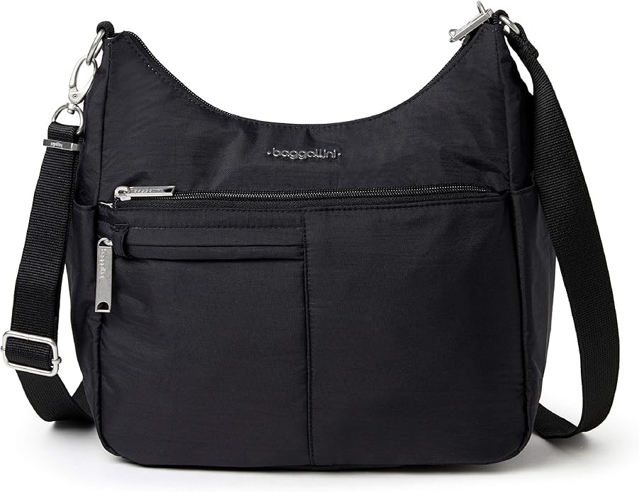 Baggallini womens AntiTheft Free Time Crossbody Bag, Black, One Size